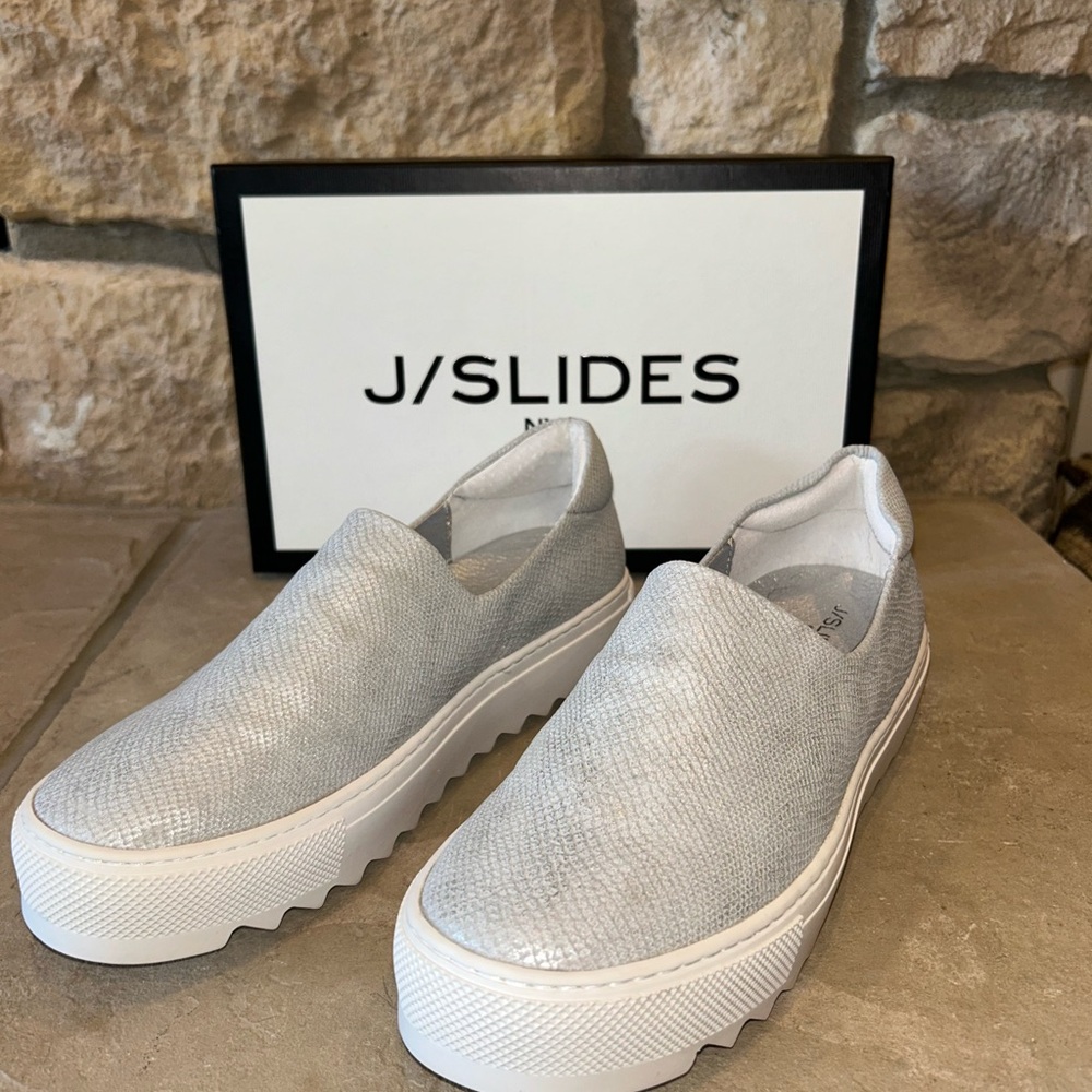 J/SLIDES Women's Metallic Slip-On Sneakers